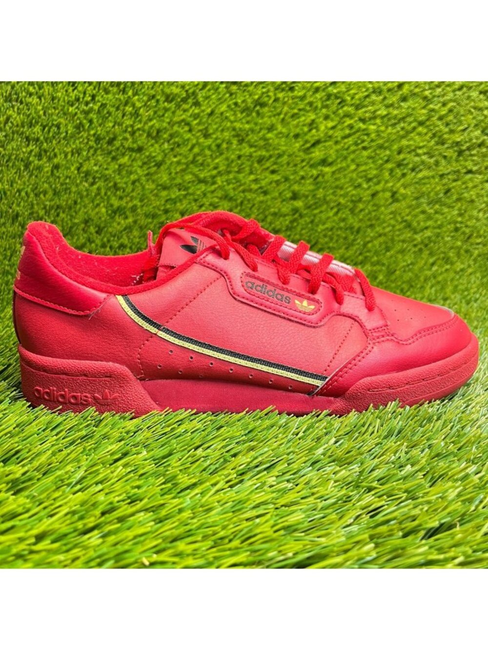 Adidas Continental 80 Mens Size 7 Red Black Casual Walking Shoes Sneakers